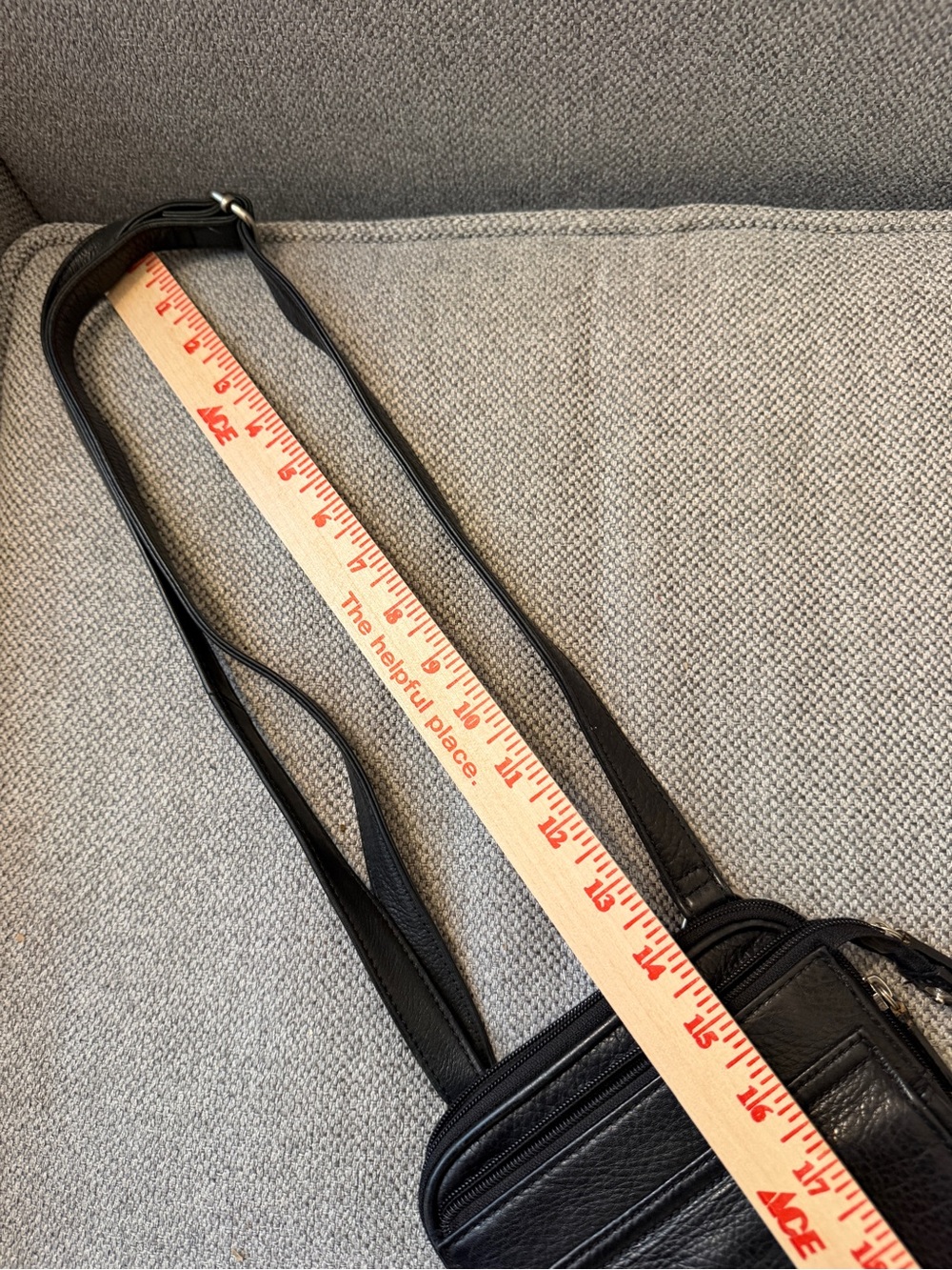 Fossil Black Leather Crossbody Shoulder Bag - Picture 5 of 6